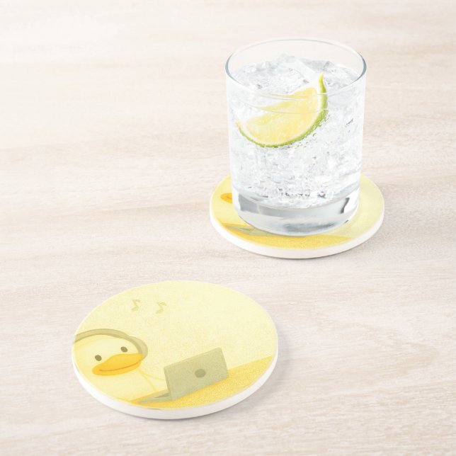 Happy DJ Getränkeuntersetzer (Seite)