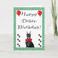 Happy Dober-Birthday Grußkarte