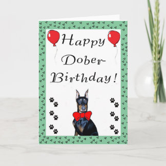 Happy Dober-Birthday Grußkarte Karte