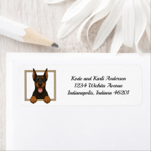 Happy Doberman Pinscher Rücksendeadresse