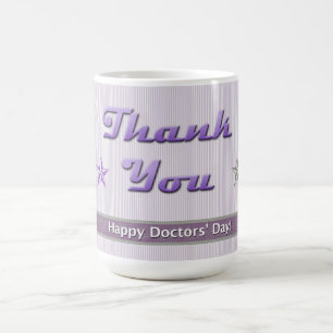 Happy Doctors' Day Lila Strips Kaffeetasse