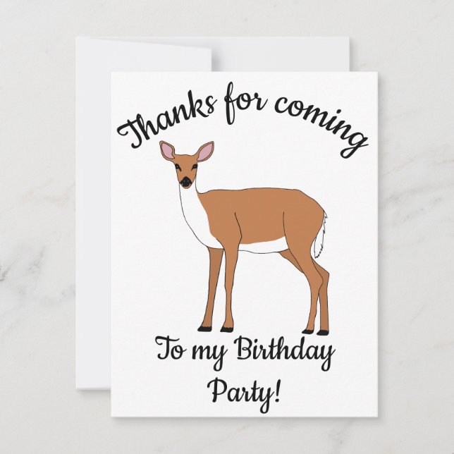 Happy Doe Deer Dankeskarte (Vorderseite)