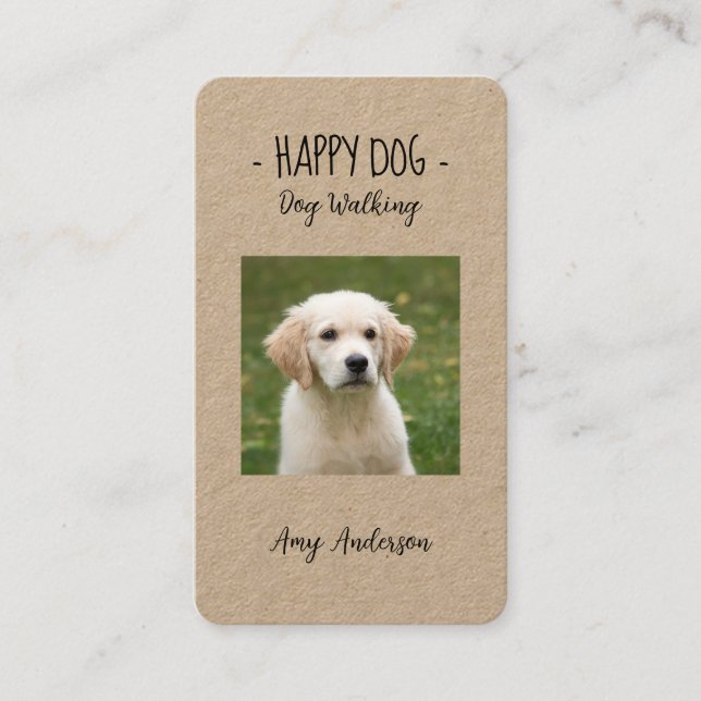 - Happy Dog - Chien Carte de visite de marche (Devant)