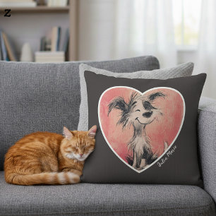 Happy Dog Doodle Print benutzerdefinierbare Throw Kissen