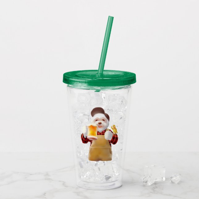 Happy Dog Drink Bier Acryltrinkbecher (Rückseite Ice)