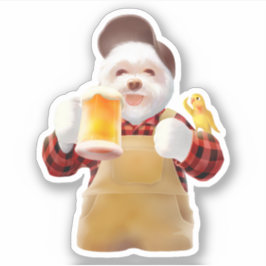 Happy Dog Drink Bier Aufkleber
