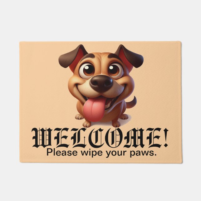 Happy Dog Funny Welcome Mat Fußmatte (Vorderseite)