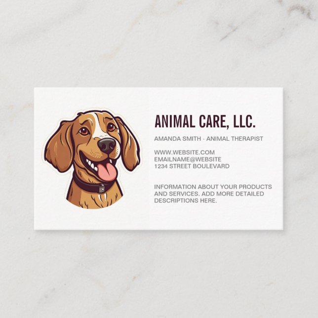 Happy Dog Illustration Visitenkarte (Vorderseite)