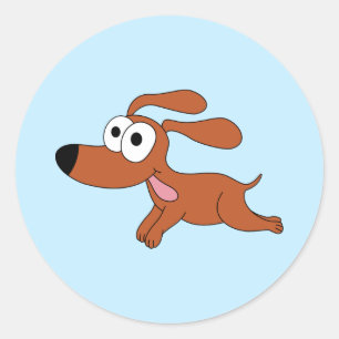 Happy Dog Runder Aufkleber