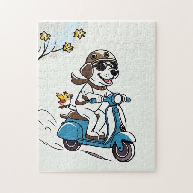 Happy Dog Scooter Adventure Puzzle (Vertikal)