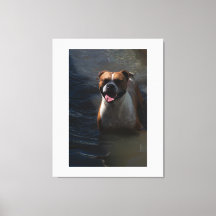 Happy Dog Swimming