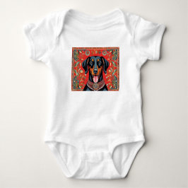 Happy Dog Template durch Ihr Foto ersetzen Baby Strampler