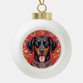 Happy Dog Template durch Ihr Foto ersetzen Keramik Kugel-Ornament