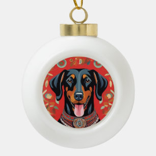 Happy Dog Template durch Ihr Foto ersetzen Keramik Kugel-Ornament