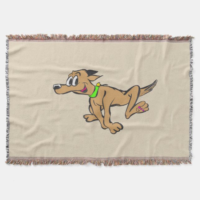 Happy Dog Throw Blanket laufen Decke (Vorderseite)