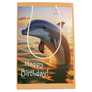 Happy Dolphin Birthday Mittlere Geschenktüte