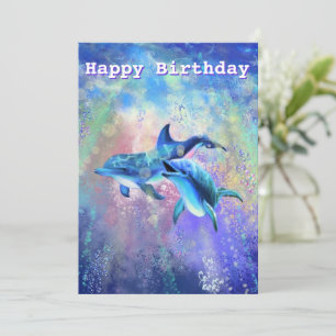 Happy Dolphin Couple Geburtstagskarte