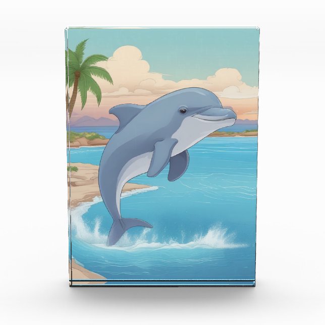 Happy Dolphin Foto Block (Vorderseite)