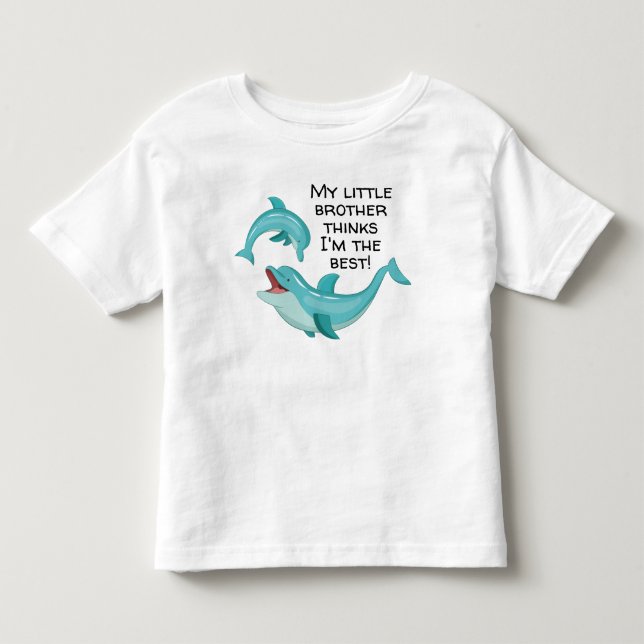 Happy Dolphin My Little Brother denkt, ich sei das Kleinkind T-shirt (Vorderseite)