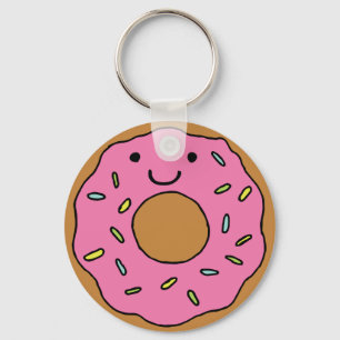 Happy Donut Grafik farbenfroh Rosa Donut Clipart Schlüsselanhänger
