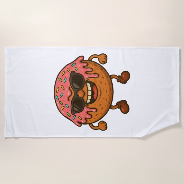 Happy Donuts Strandtuch (Vorderseite)