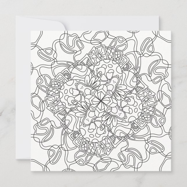 Happy Doodles: Avocado Land Coloring Flat Card (Vorderseite)