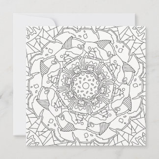 Happy Doodles: Joyful Coloring Page Flat Card
