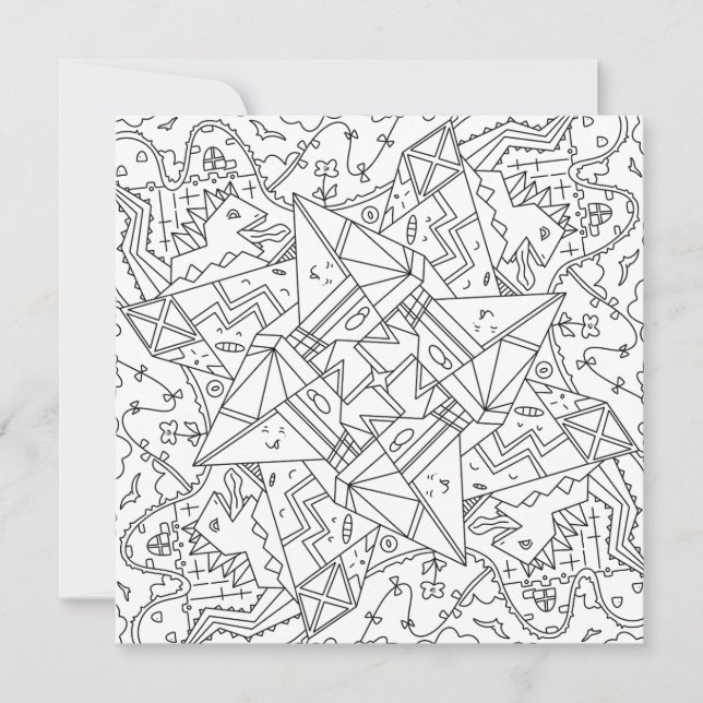 Happy Doodles: Origami Dinosaur Land Coloring (Vorderseite)