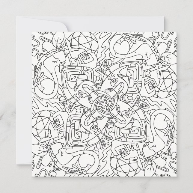 Happy Doodles: Weltweite Farbflachkarte (Vorderseite)