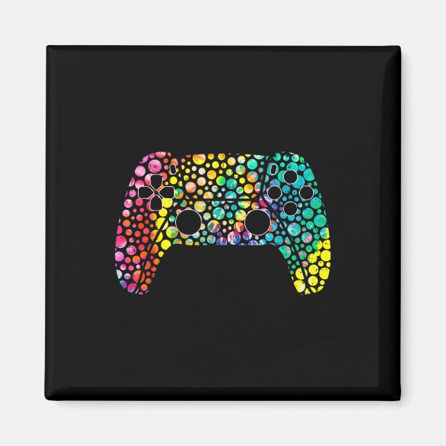 Happy Dot Day Gamers Boy Game Controller farblich Magnet (Vorne)