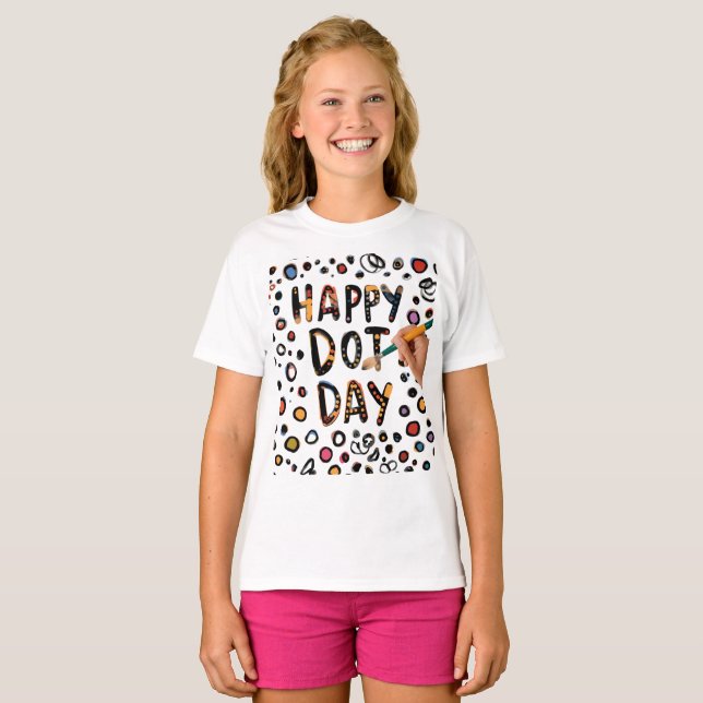 Happy Dot Day Groovy Kinder Kreativer Spaß Kunst-S T-Shirt (Vorne ganz)