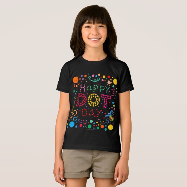 Happy Dot Day Niedlich Girls Kinder OutfitT-Shirt Tri-Blend Shirt (Vorderseite Voll)