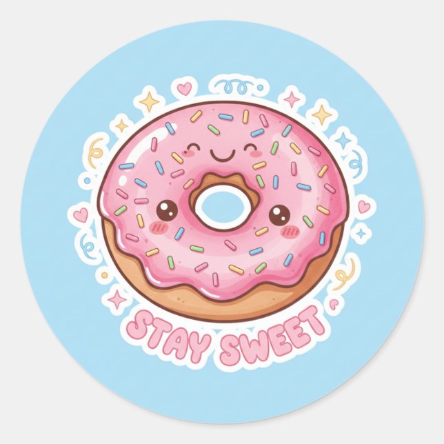 Happy Doughnut Sticker Design | CuteKawaiiSprink (Vorderseite)