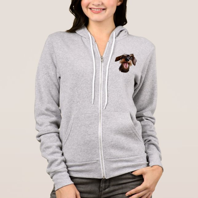 Happy Drahthaar Dackel Hoodie (Vorderseite)