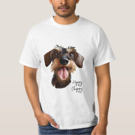 Happy Drahthaarterrier Dackel T-Shirt