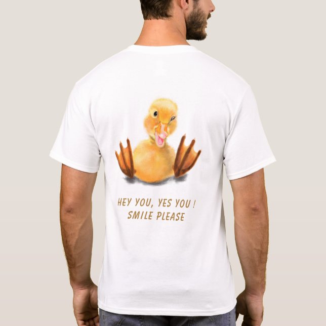 Happy Duck Funny T-Shirt - Texte et couleur person (Dos)