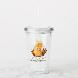 Happy Duck Kids Bityhday Acrylic Tumbler Acryltrinkbecher