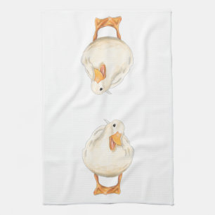 Happy Duck, Süße Tier, Originalkunst, Aquarell Geschirrtuch