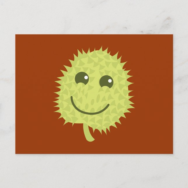 Happy Durian Obst Postkarte (Vorderseite)