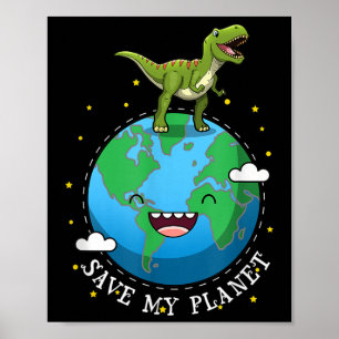Happy Earth Day 2019 Dinosaur T-rex Kinder Junge R Poster
