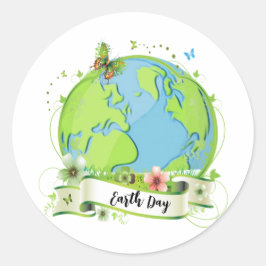 Happy Earth Day 2024 Runder Aufkleber