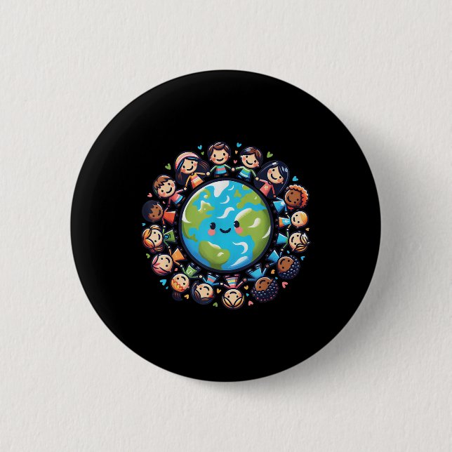 Happy Earth Day 2025 Cool Earth Day Children Button (Vorderseite)