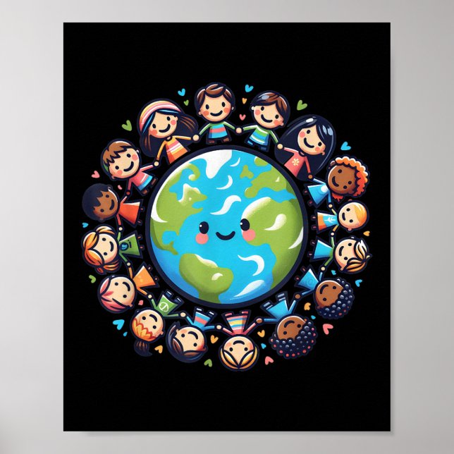 Happy Earth Day 2025 Cool Earth Day Children Poster (Vorne)