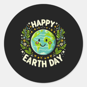 Happy Earth Day 2025 Niedlich Earth Day Kinder Kle Runder Aufkleber