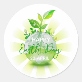 HAPPY EARTH DAY 2026 SAVE THE PLANET RUNDER AUFKLEBER