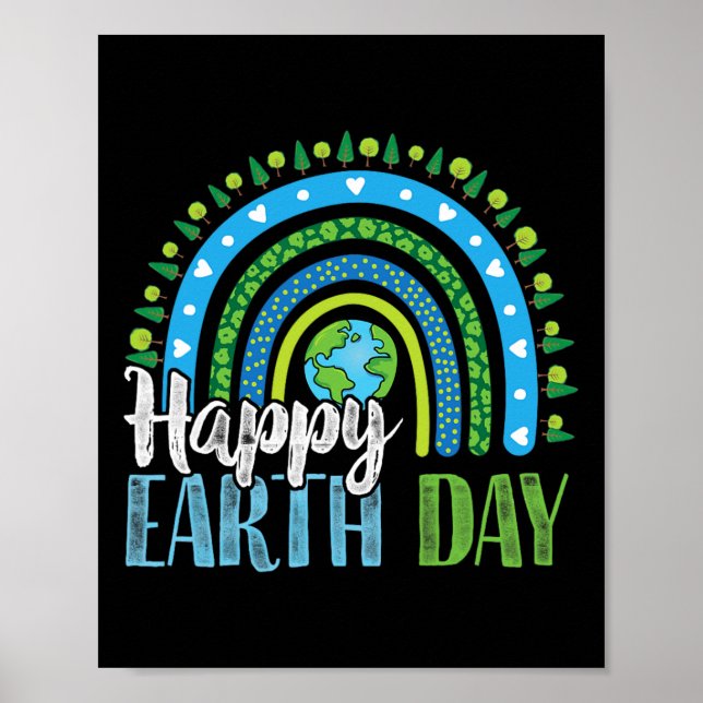 Happy Earth Day - Boho Rainbow Poster (Vorne)