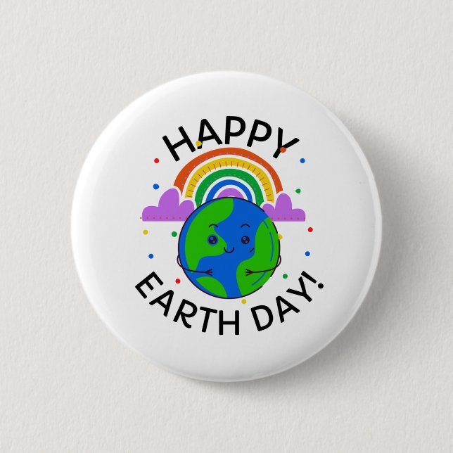 Happy Earth Day Button (Vorderseite)