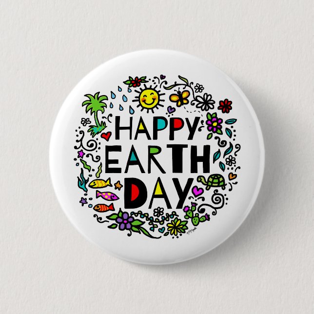 Happy Earth Day Button (Vorderseite)