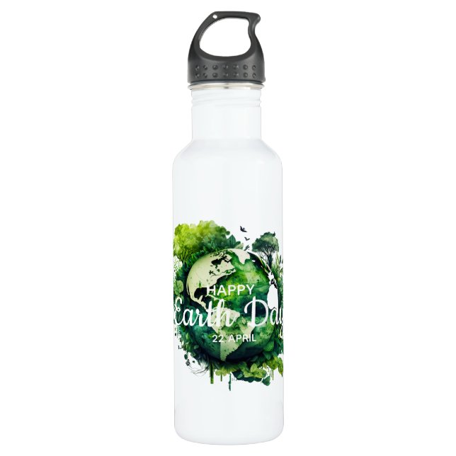Happy earth day  celebration 2026 edelstahlflasche (Vorderseite)