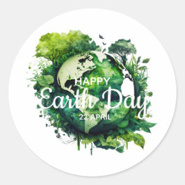 Happy earth day celebration 2026 runder aufkleber
